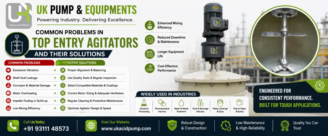Top Entry Industrial Agitators: Problems & Fixes | UK Pump Ghaziabad